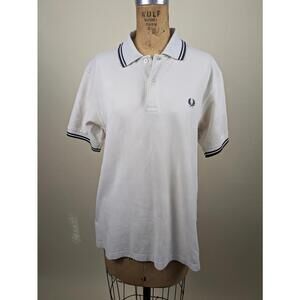 1990's rare mens fred perry cream cotton polo shirt